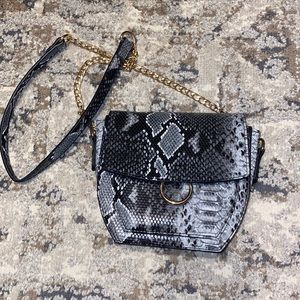 Snake print crossbody bag